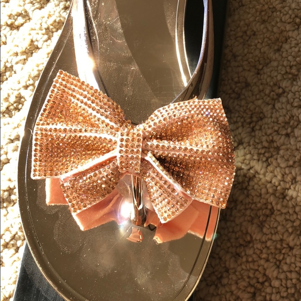 Brand new Rose gold sparkle bowed sandals!  Gorge!